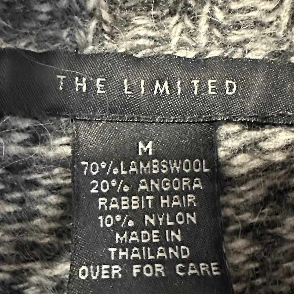 The Limited Lambswool Angora Blend Charcoal Gray Marbled Turtleneck Sweater M - Picture 2 of 4